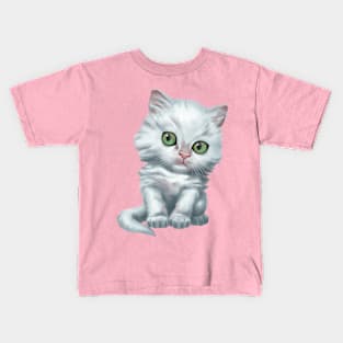 Turkish Angora kitten Kids T-Shirt